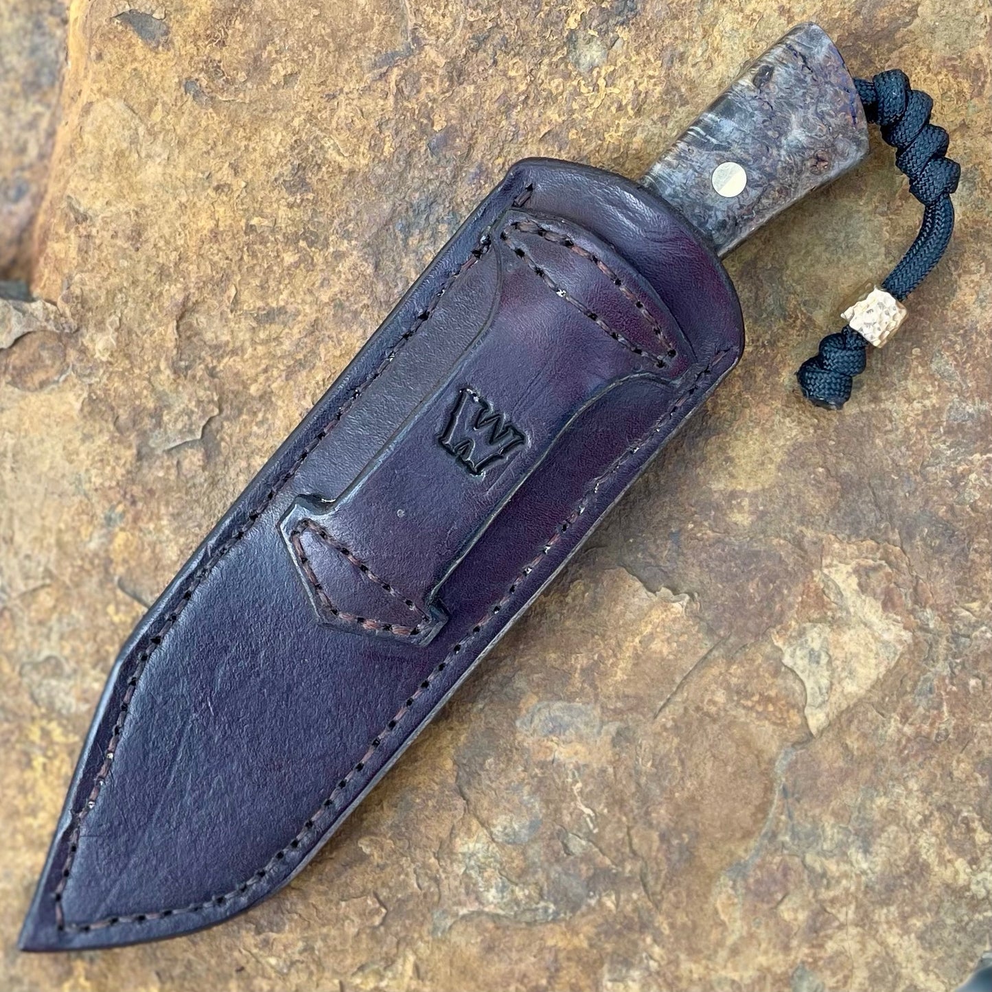 Harpoon EDC in 1075 w/ Maple Burl-Charcoal