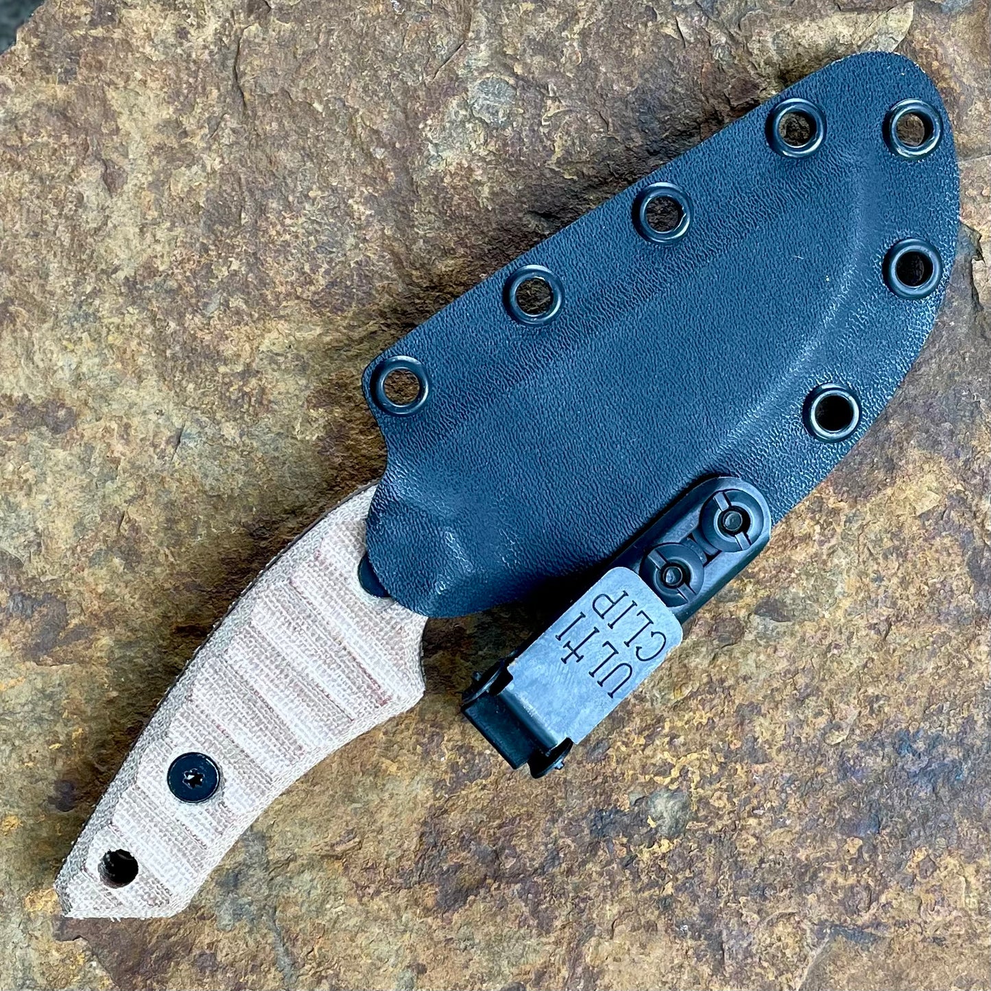 Chupacabra in 80CrV2 Coyote Cerakote/Tan Micarta