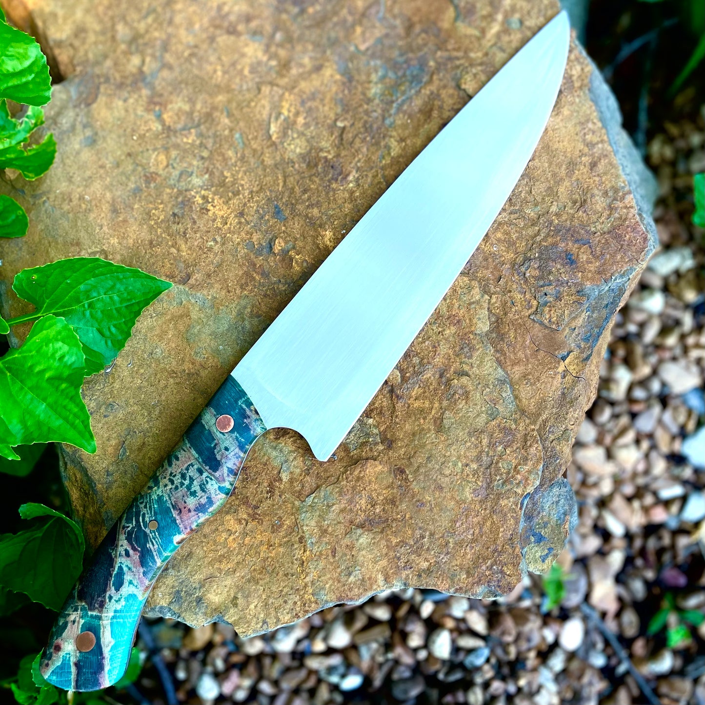Chef Knife in 8670 w/ Box Elder Handle