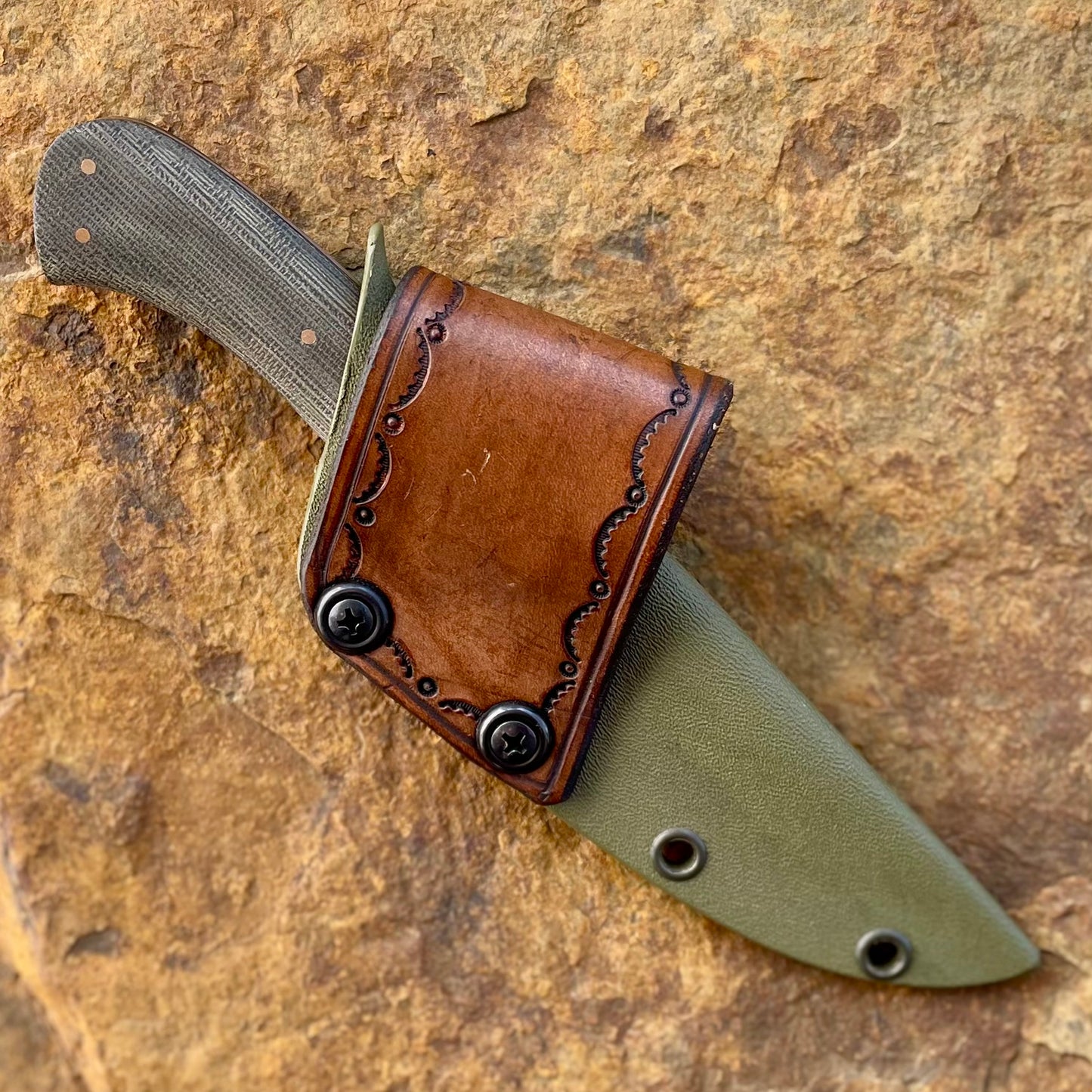 EDC in 5160 w/ Green Canva Micarta