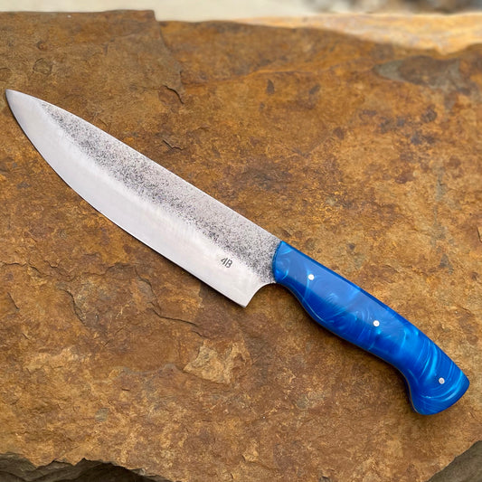 Kitchen Knife in 15n20/L6 w/ Blue Swirl