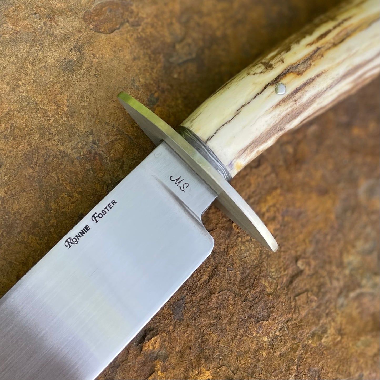 Large Bowie in 1095 w/ Sambar Stag