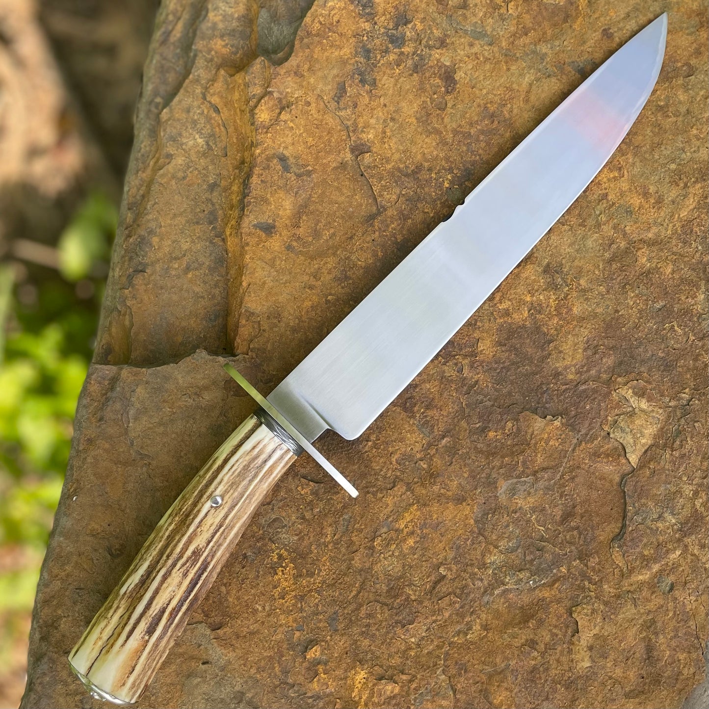 Large Bowie in 1095 w/ Sambar Stag
