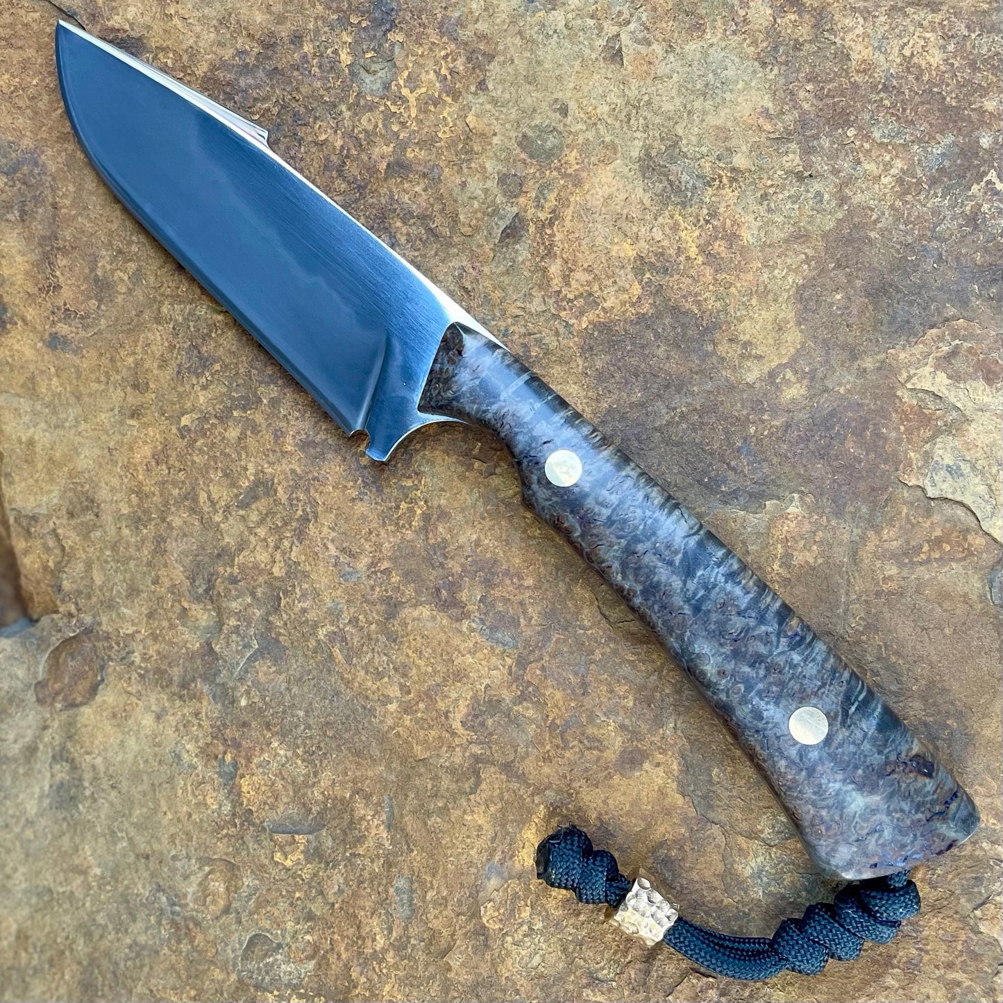 Harpoon EDC in 1075 w/ Maple Burl-Charcoal