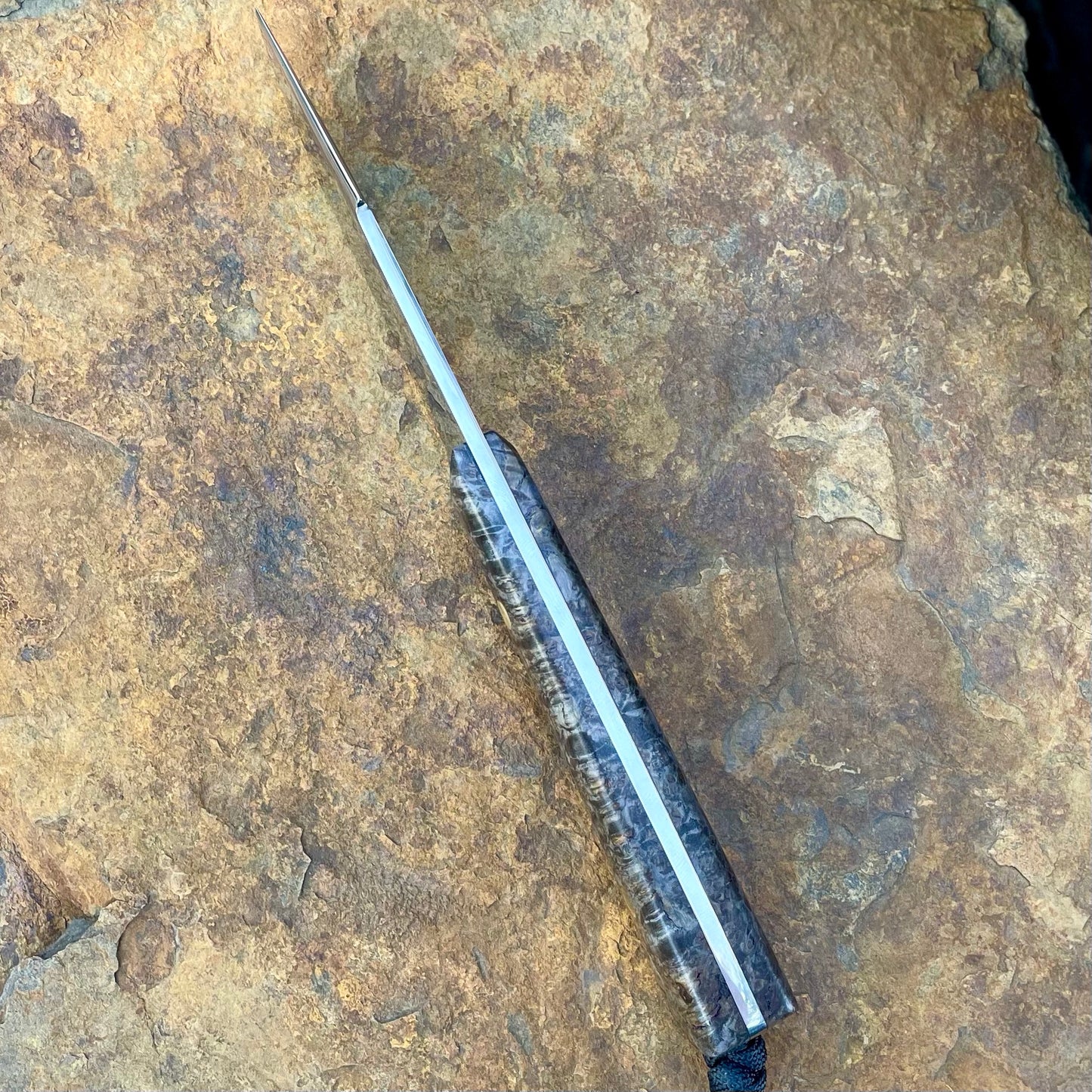 Harpoon EDC in 1075 w/ Maple Burl-Charcoal