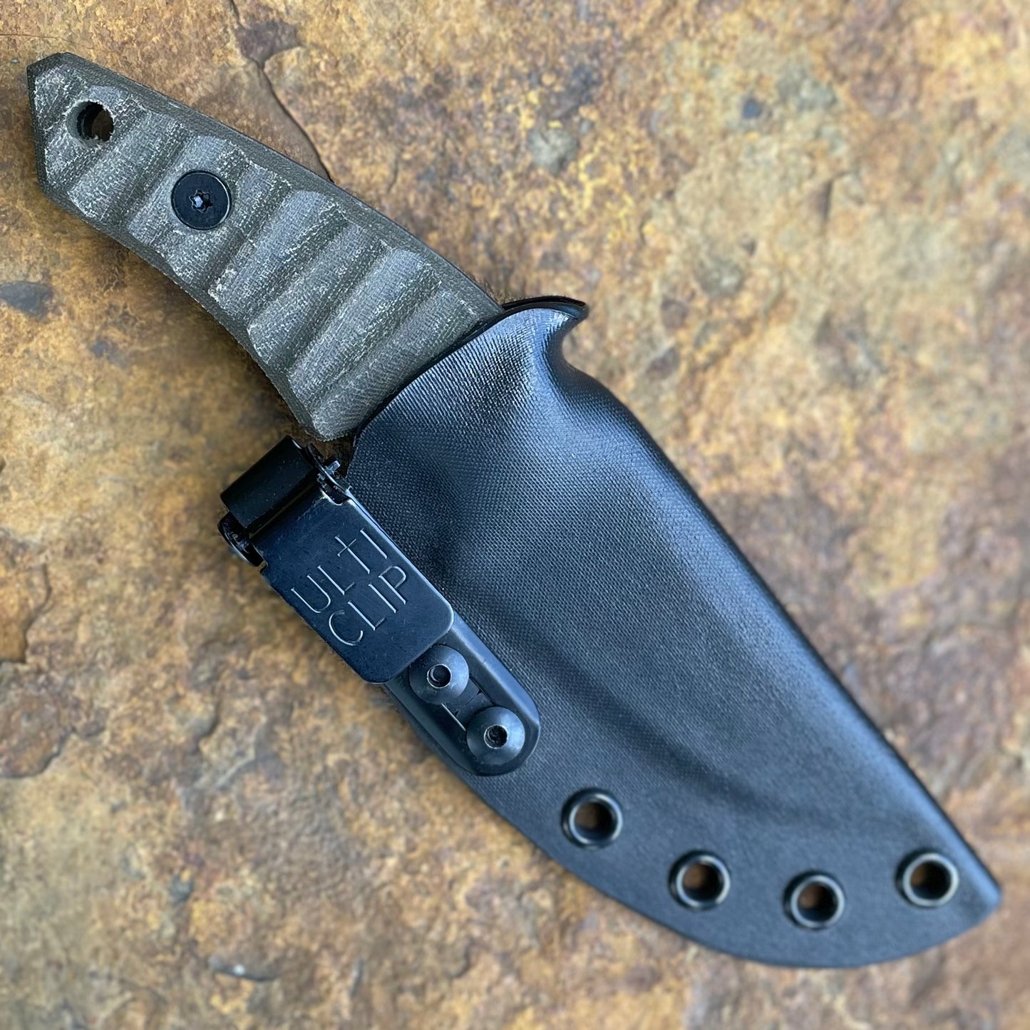 Chupacabra in 80CrV2 Gray Cerakote - Green