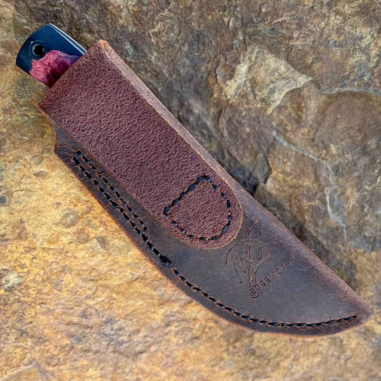 Mini Scalpel in AEB-L w/ Hybrid Red Maple Burl