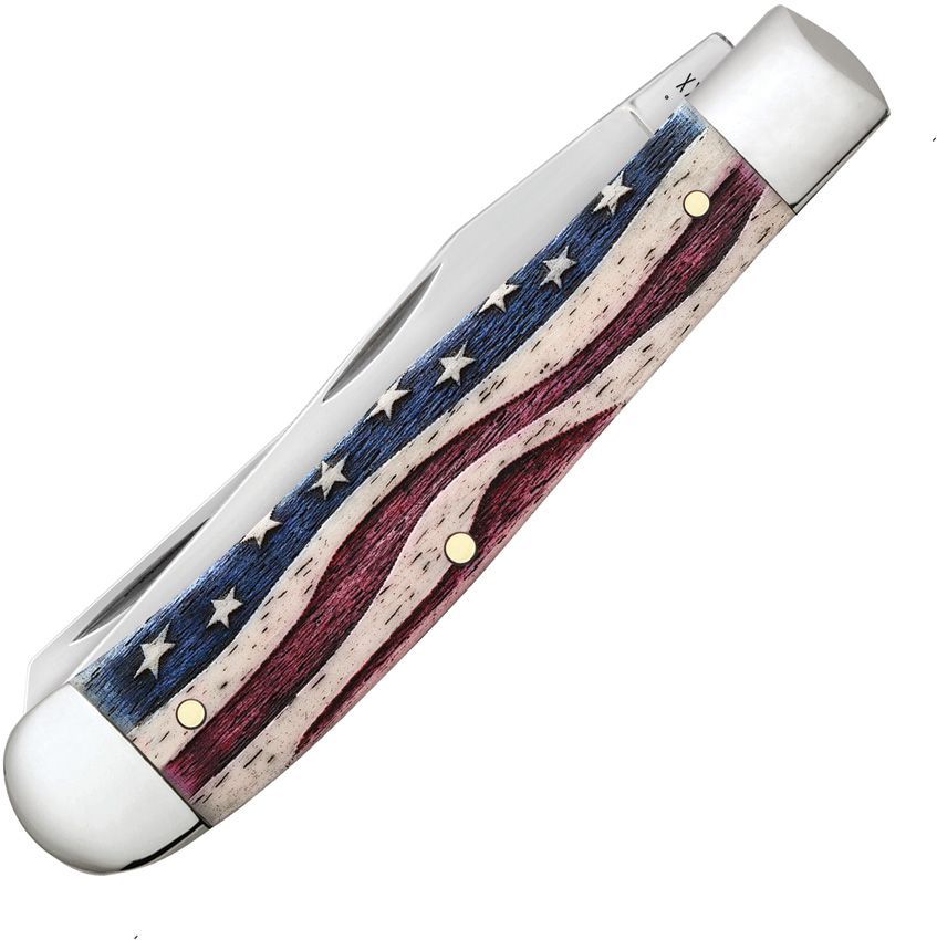 Case Cutlery Patriotic Trapper Smooth Bone