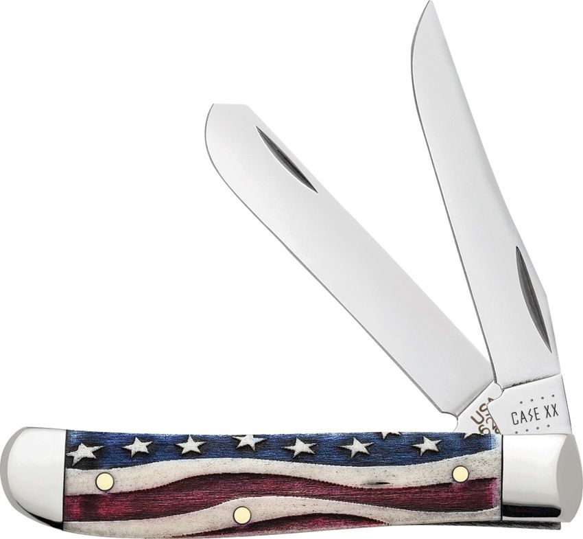 Case Cutlery Patriotic Mini Trapper Smooth Bone