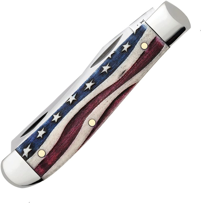Case Cutlery Patriotic Mini Trapper Smooth Bone