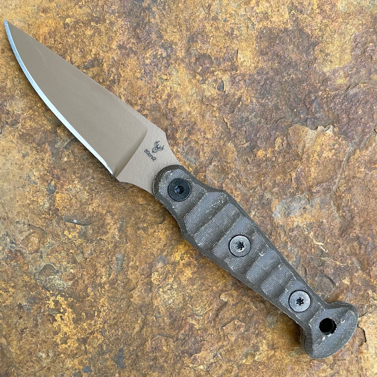 Jackalope in 80CrV2 FDE Cerakote - Green