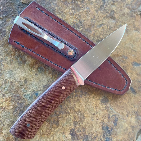 Fixed Blade Pocket Knife in Nitro V w/ Micarta