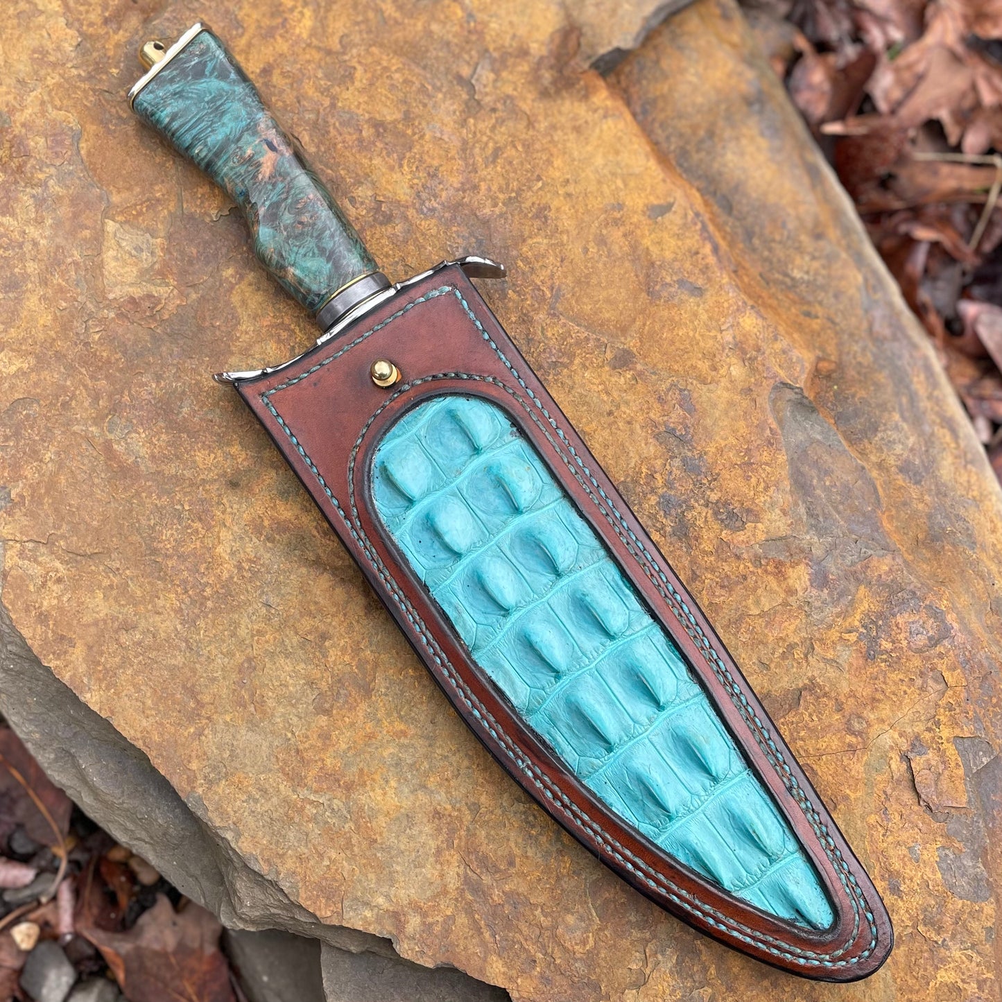 Damascus Recurve w/ Dyed Maple Burl