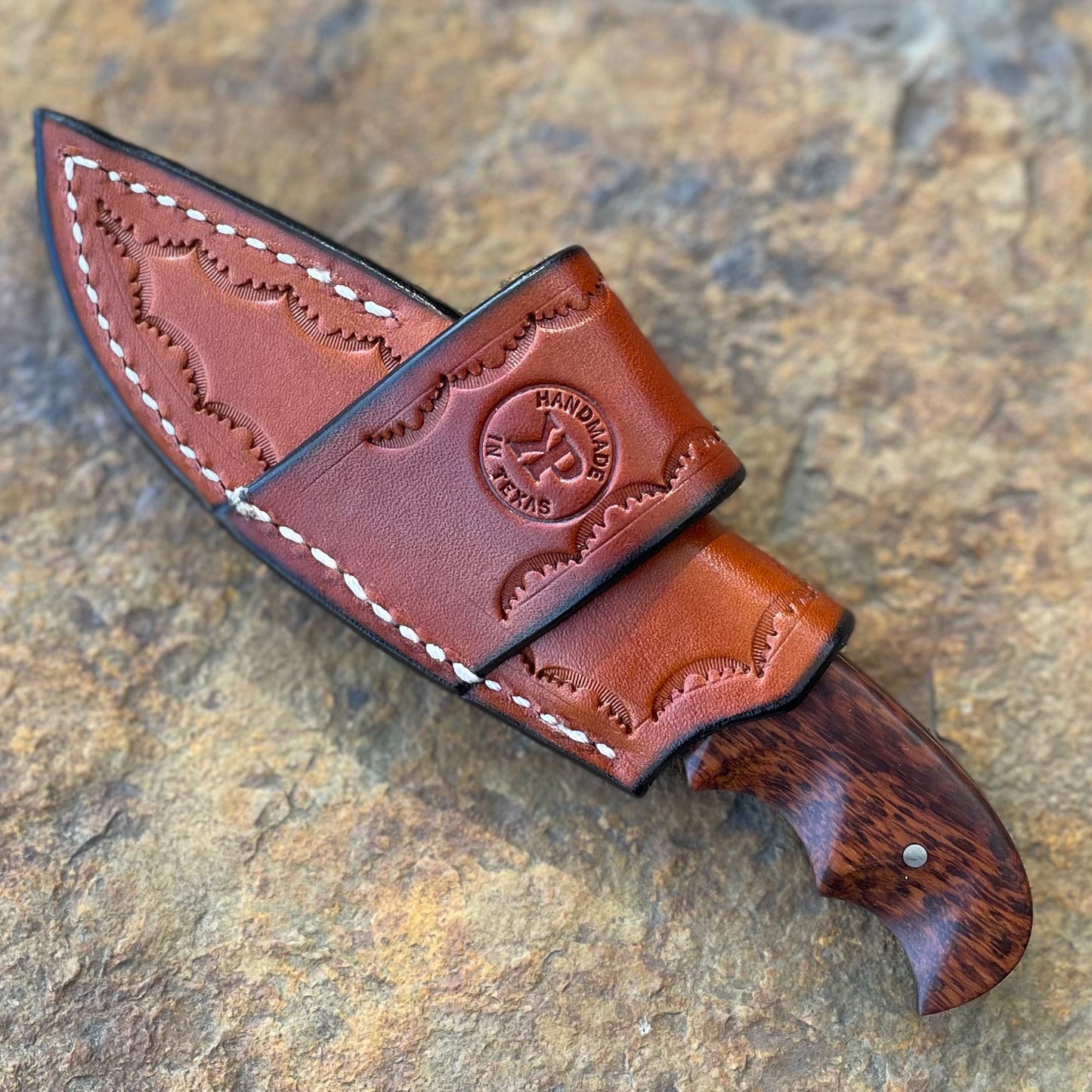 Damascus (Rooster Tail) w/ Snakewood