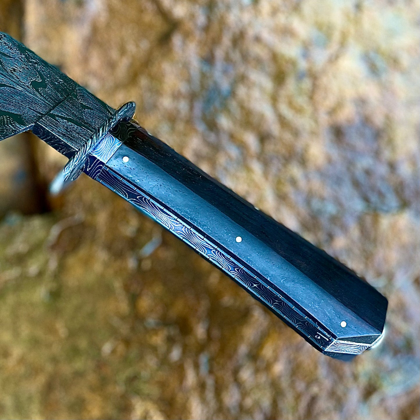 Damascus Bowie (1084/15N20) w/ African Blackwood