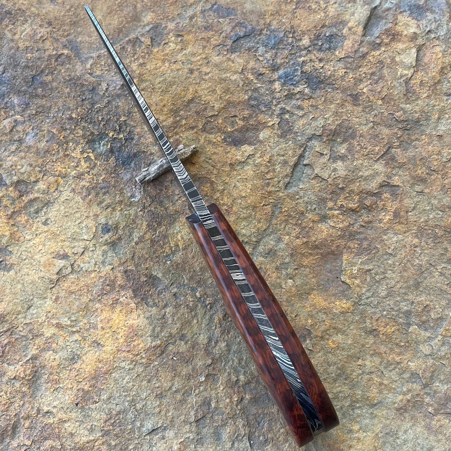 Damascus (Rooster Tail) w/ Snakewood