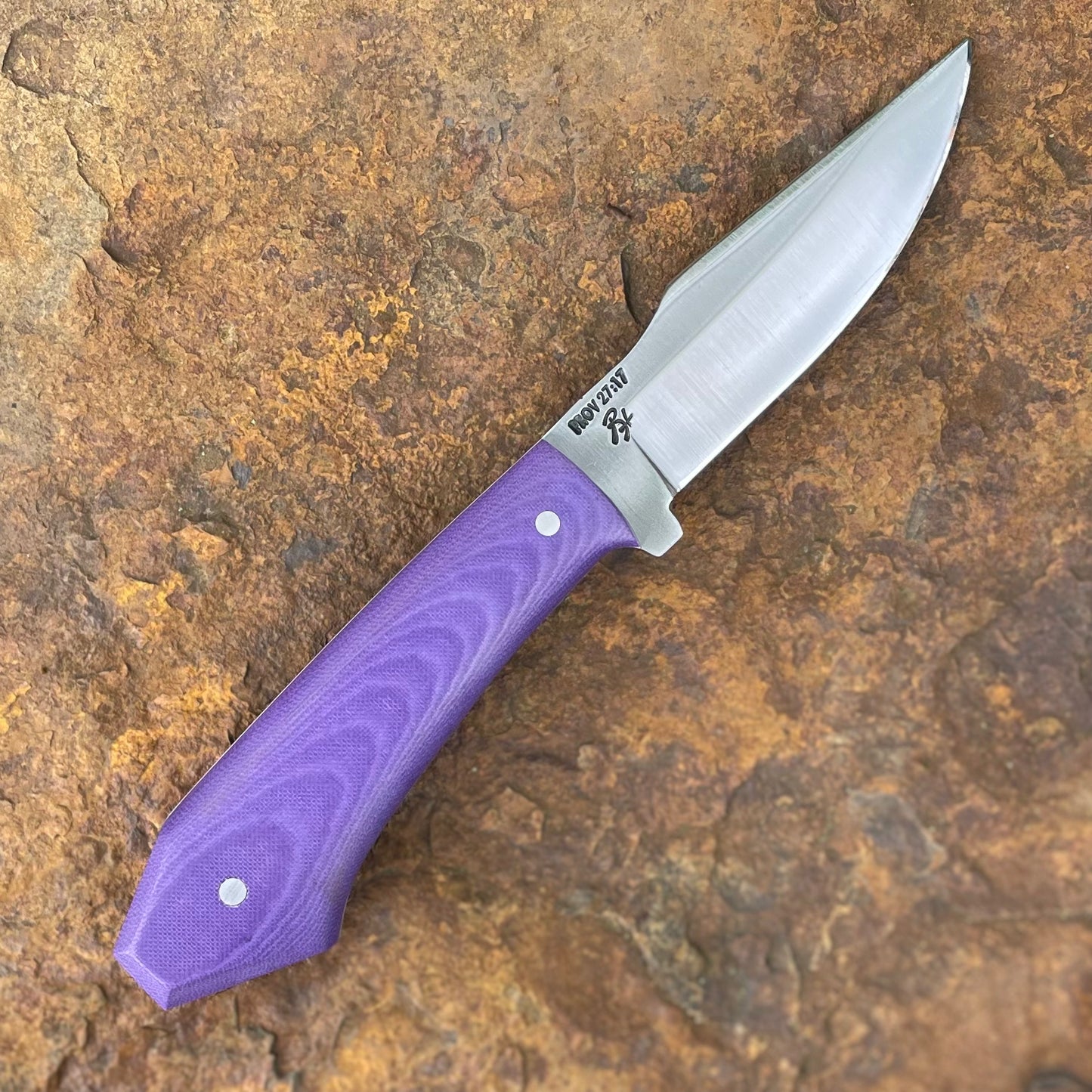 Swedged Sharp Finger in AEBL w/ Purple Micarta