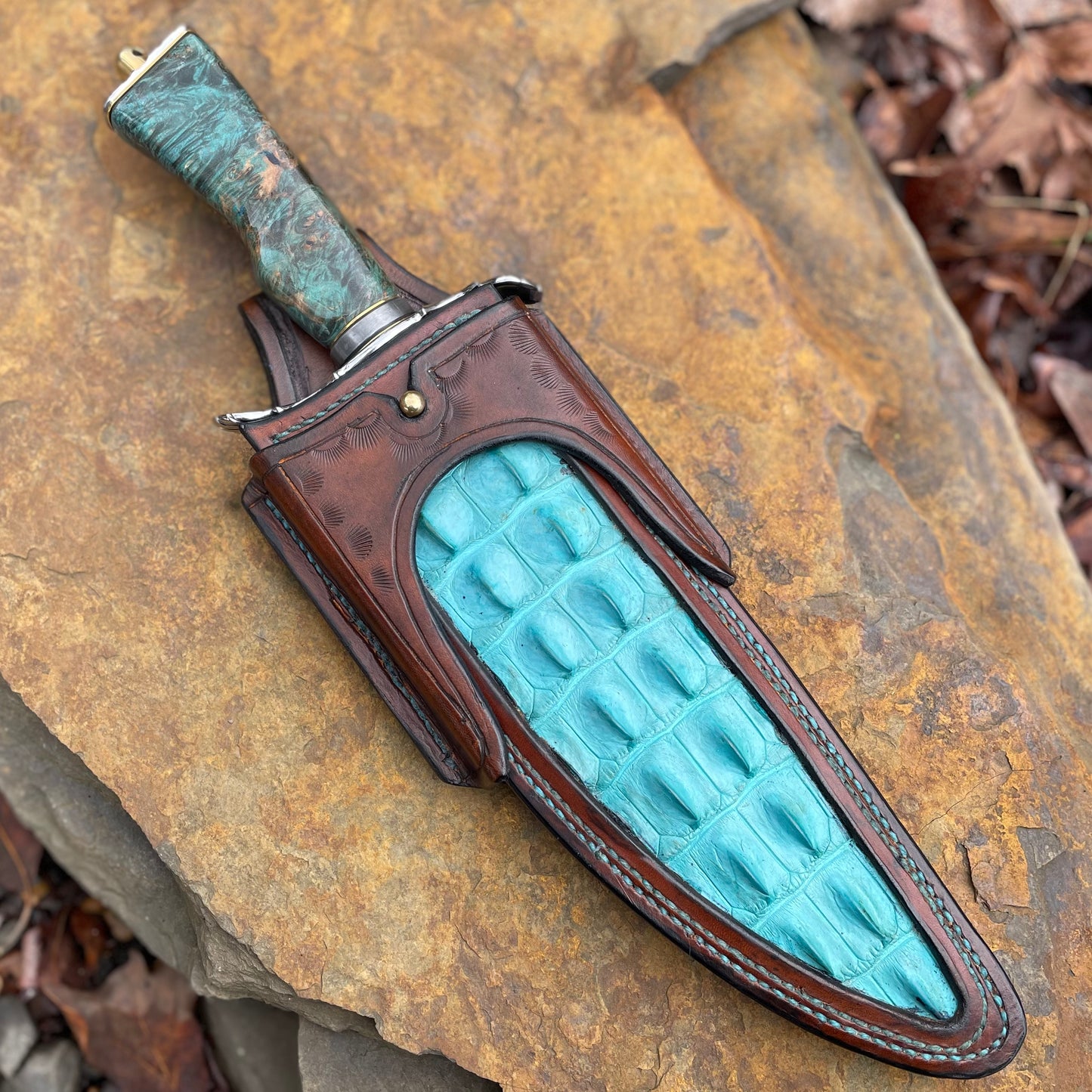 Damascus Recurve w/ Dyed Maple Burl