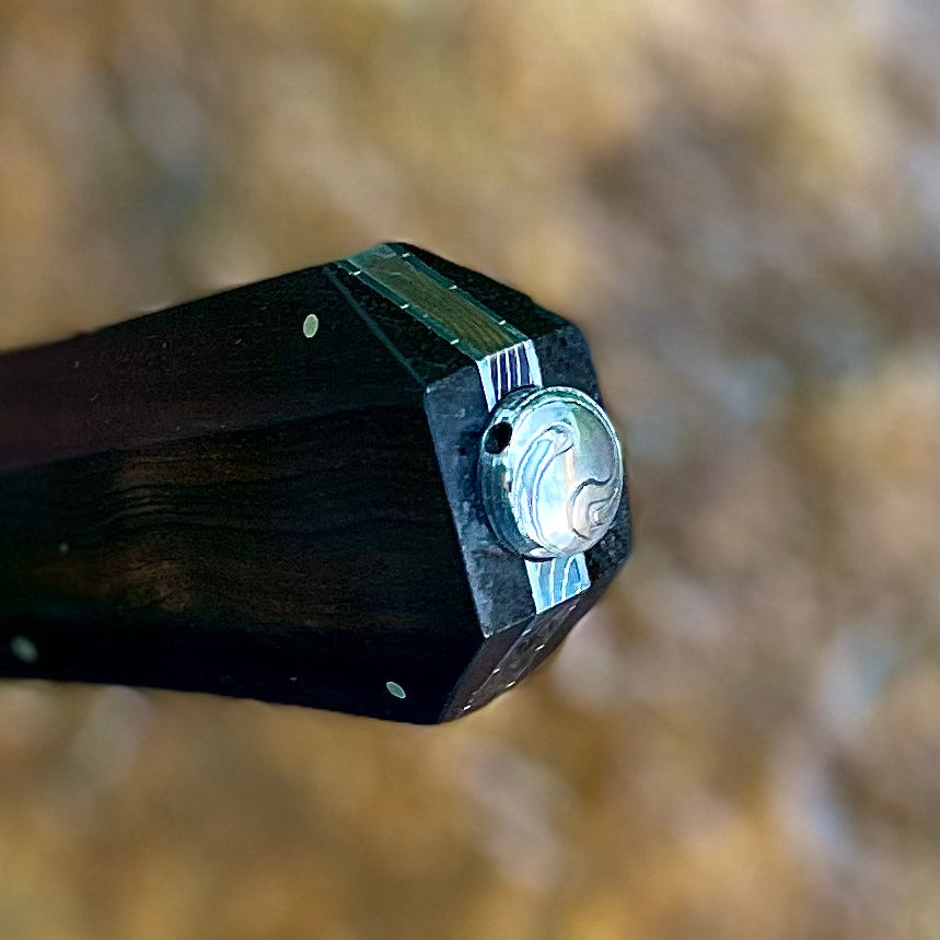 Damascus Bowie (1084/15N20) w/ African Blackwood