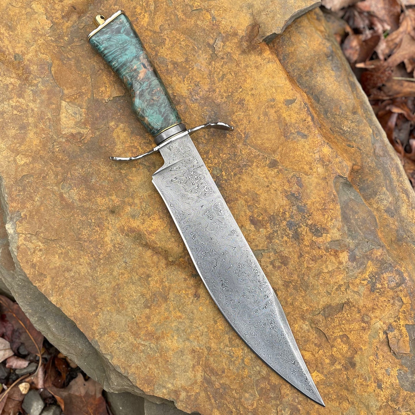 Damascus Recurve w/ Dyed Maple Burl