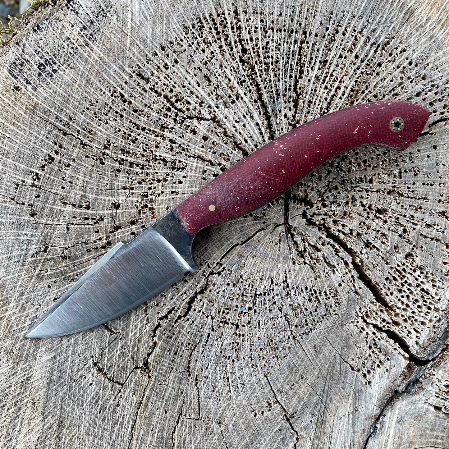 Ridgeback in 80CrV2 w/ Red Rag Micarta