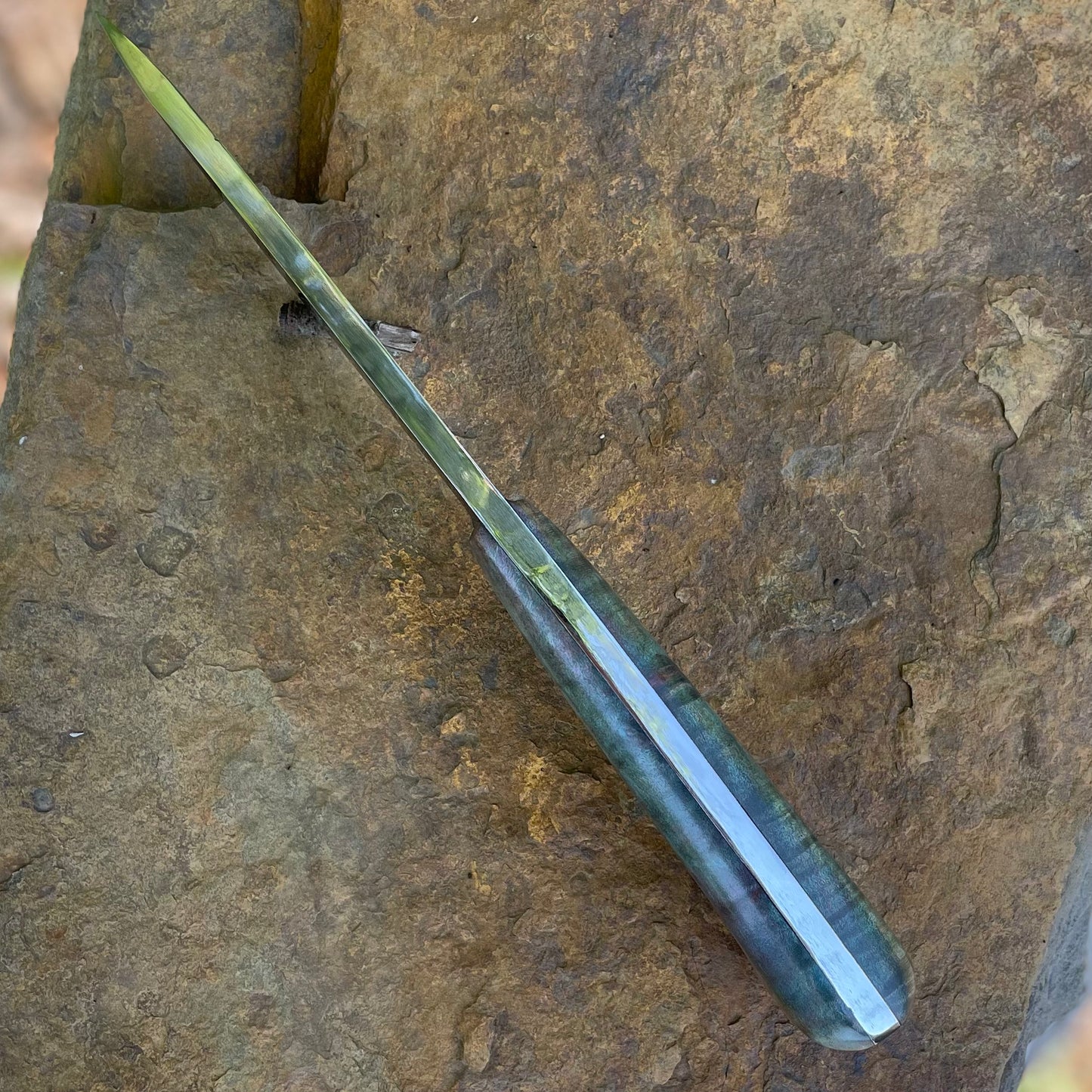 Forged Recurve Chopper in 1095 w/ Maple Burl