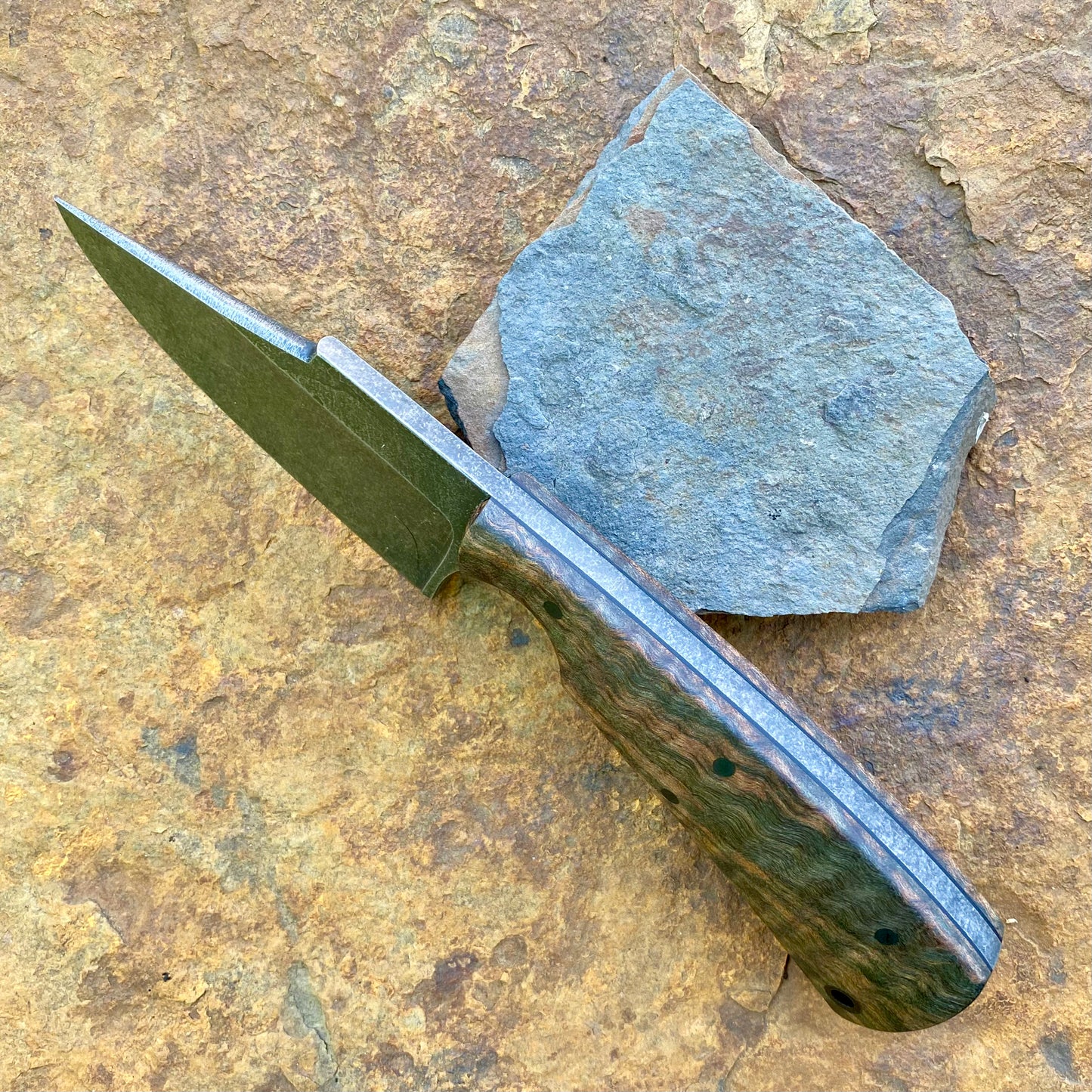 Bison in 52100 w/ Green Curly Maple