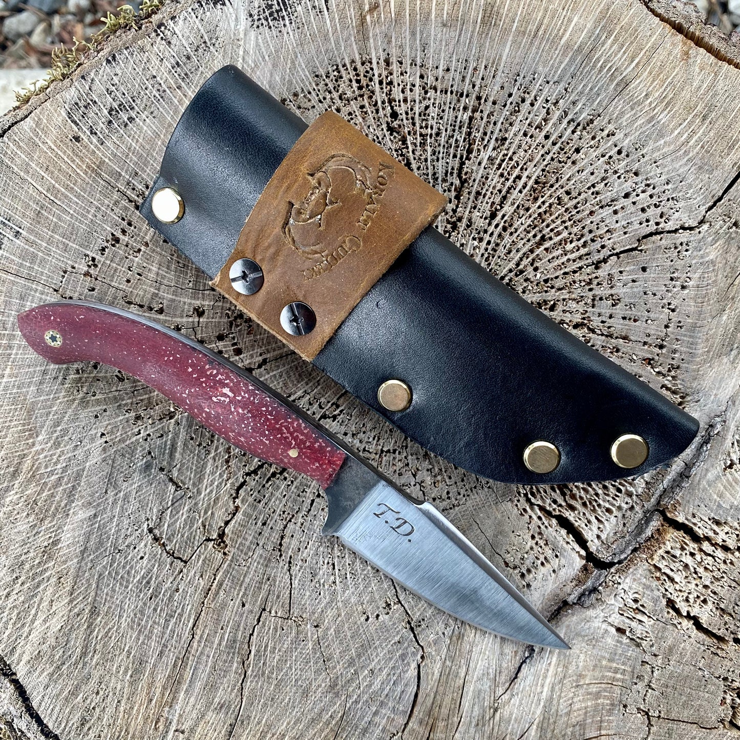 Ridgeback in 80CrV2 w/ Red Rag Micarta