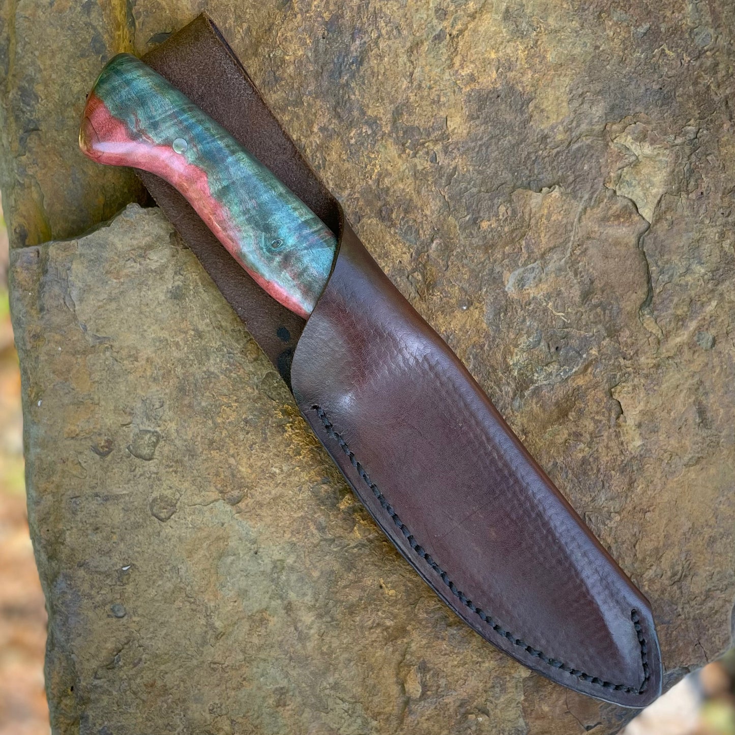 Forged Recurve Chopper in 1095 w/ Maple Burl
