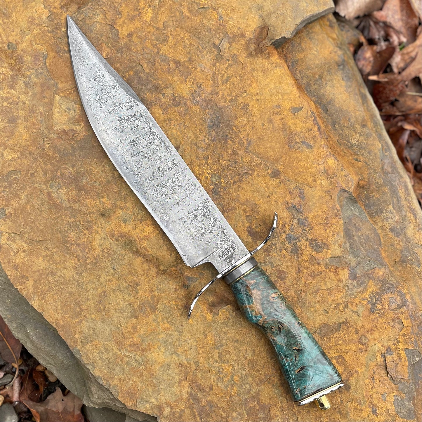 Damascus Recurve w/ Dyed Maple Burl