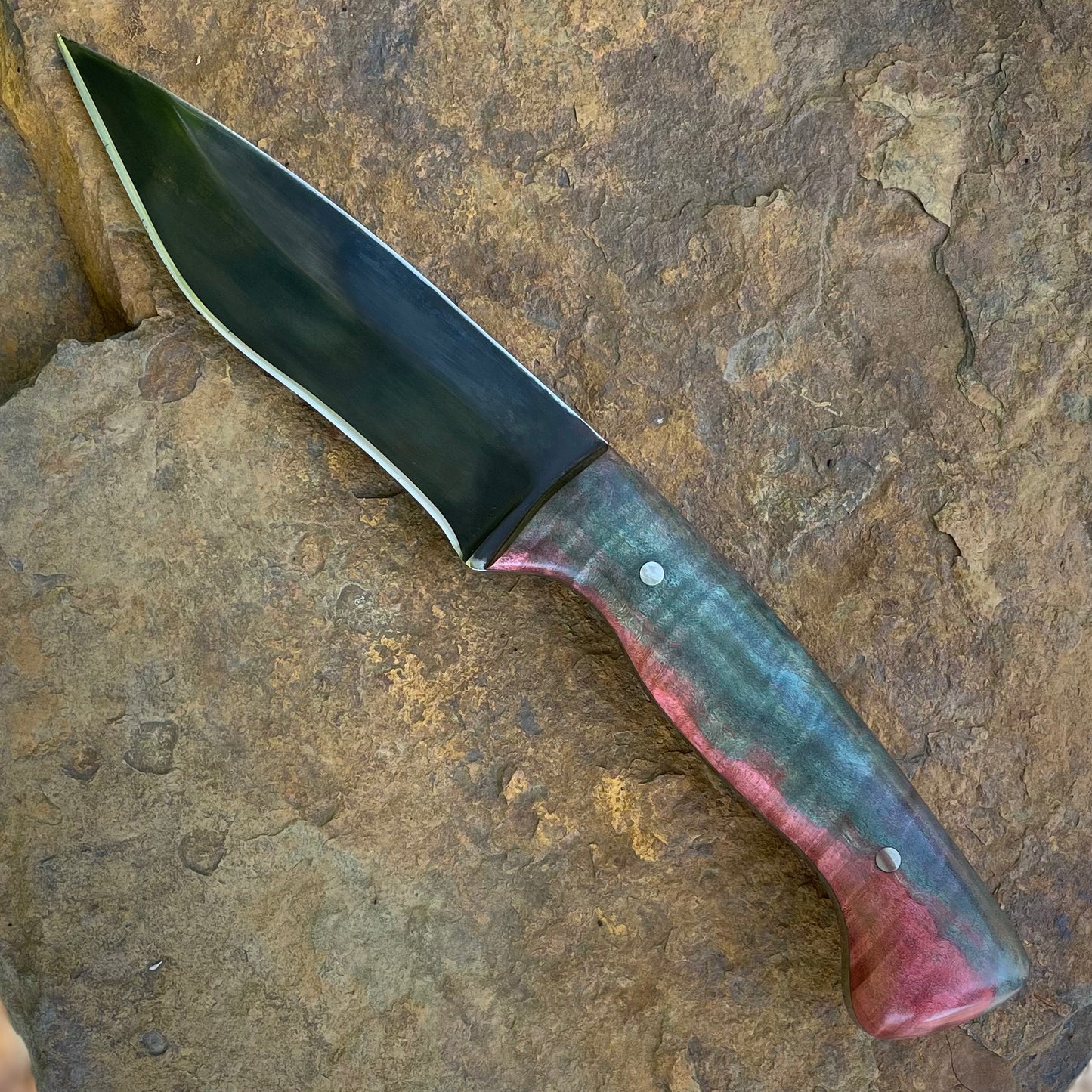 Forged Recurve Chopper in 1095 w/ Maple Burl