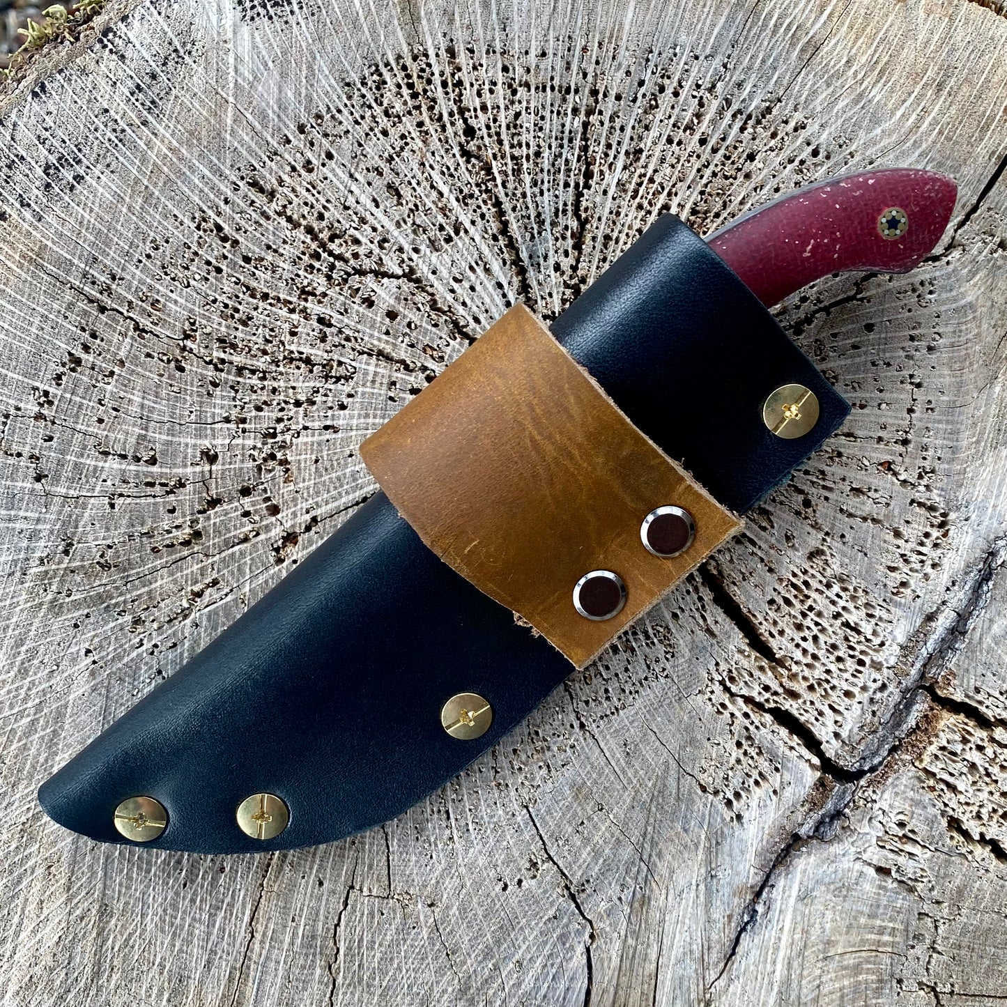 Ridgeback in 80CrV2 w/ Red Rag Micarta