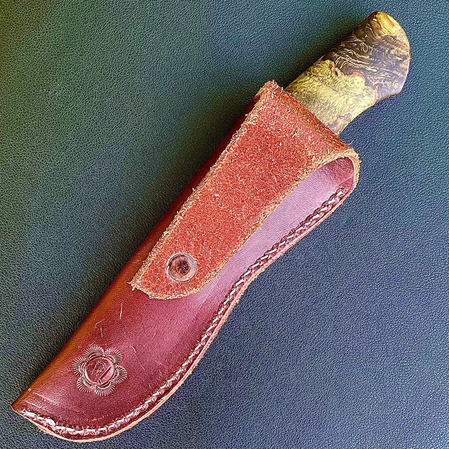 Forged Hunter in 80CrV2 w/ Green Stabilized Oak