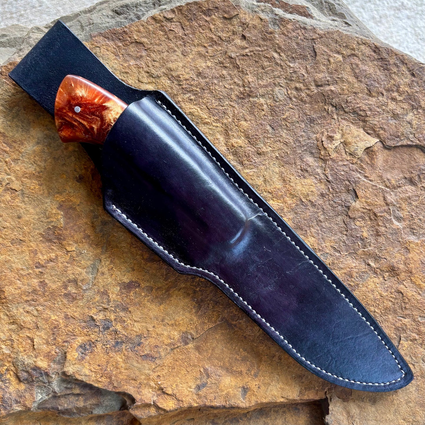 Bushcraft w/ Black and Orange Resin in 1095