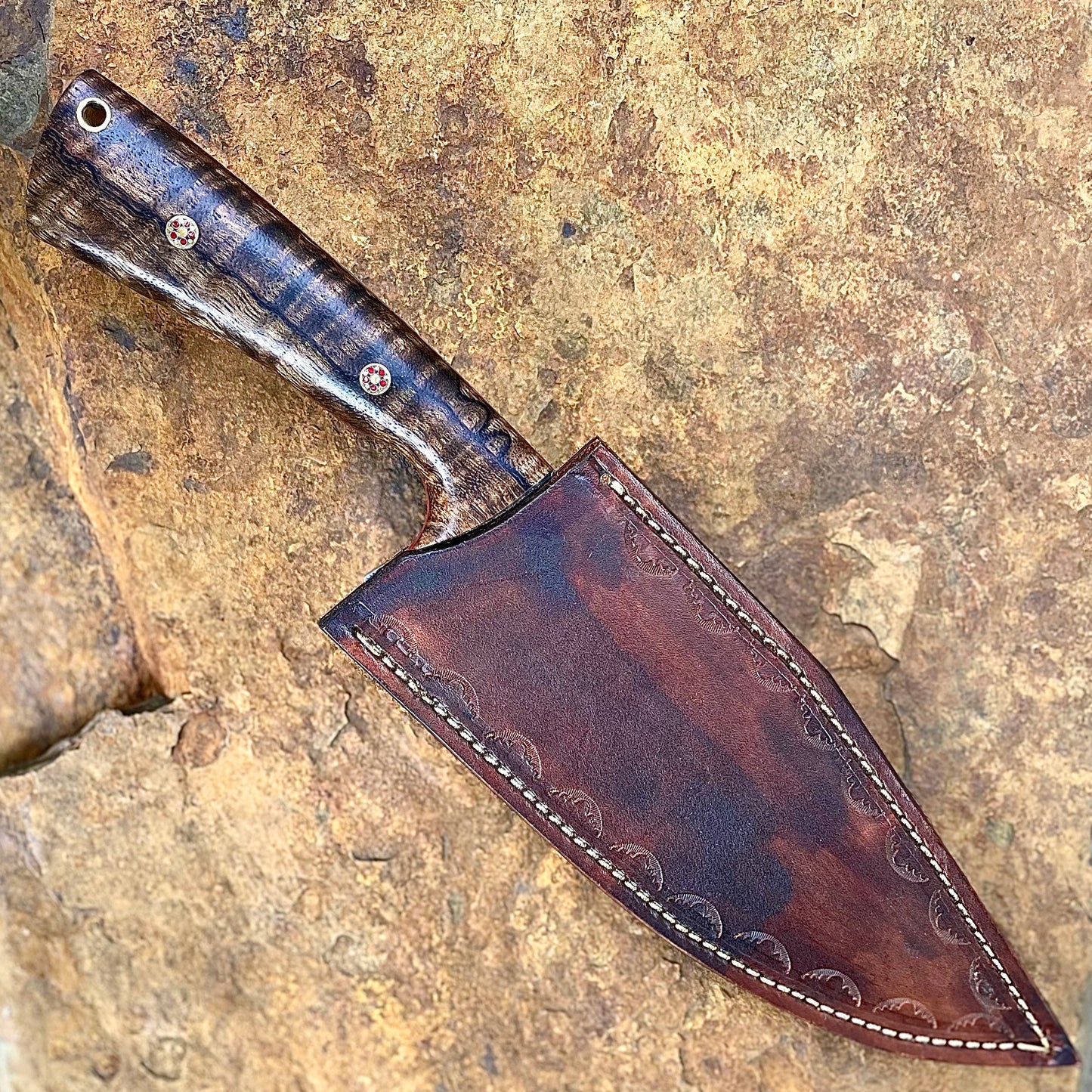Forged Bowie in 8670 w/ Spalted Curly Mango