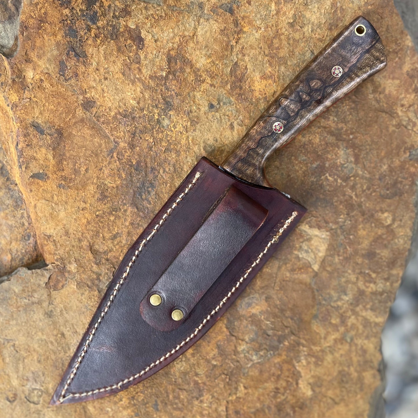Forged Bowie in 8670 w/ Spalted Curly Mango