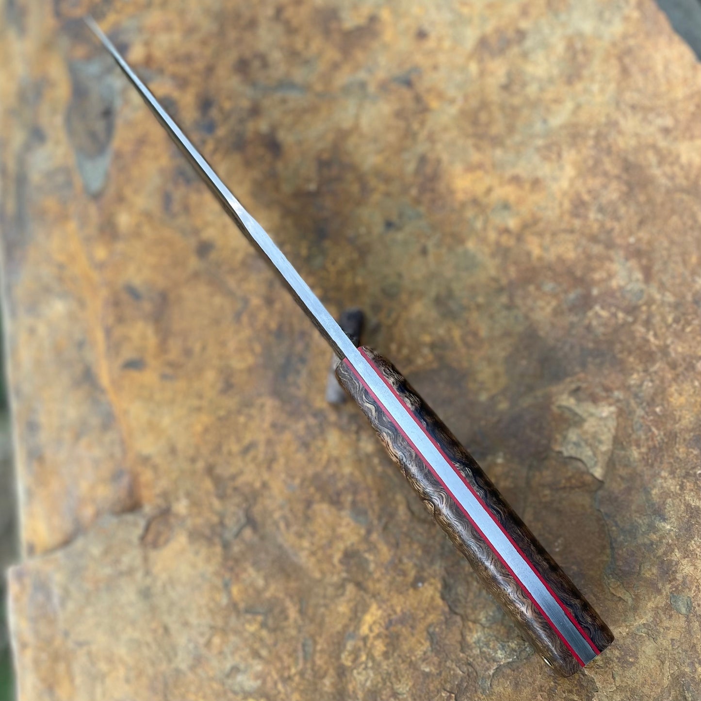 Forged Bowie in 8670 w/ Spalted Curly Mango