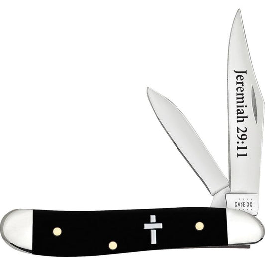 Case Cutlery Peanut Religious Black Synthetic
