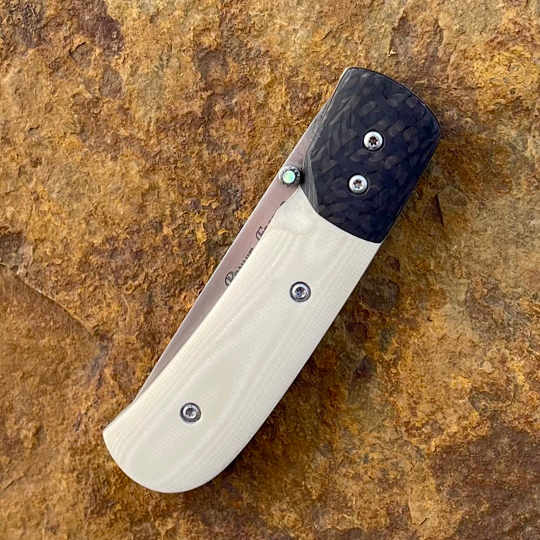 EDC Linerlock in 440C w/ Carbon Fiber & Ivory G10