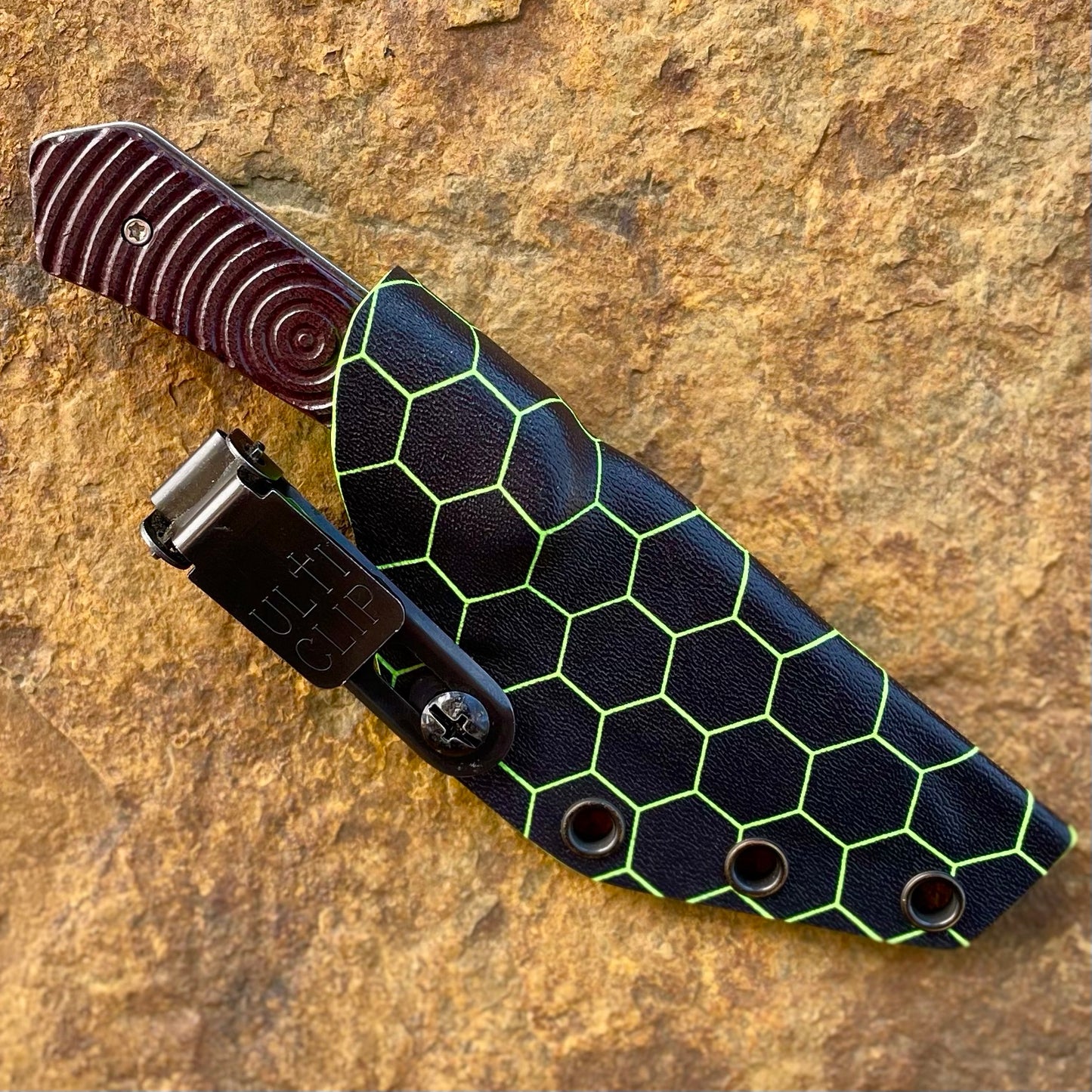 Side Kick EDC in 80CrV2 w/ Maroon Micarta