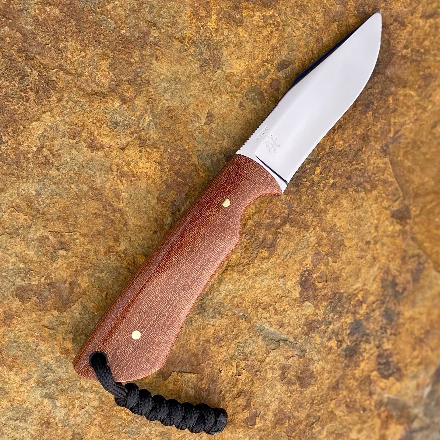 Baby Bowie EDC in D2 w/ Natural Crosscut Micarta