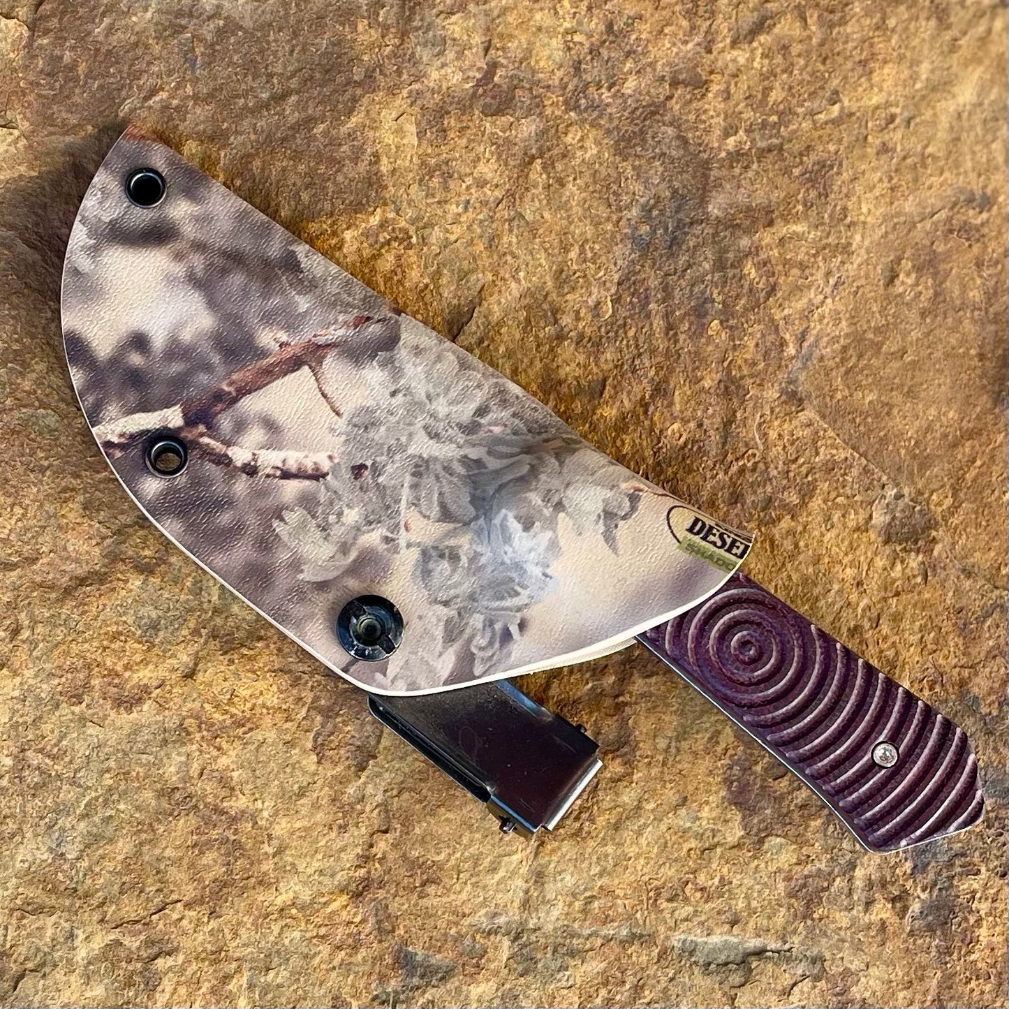 Side Kick EDC in 80CrV2 w/ Maroon Micarta