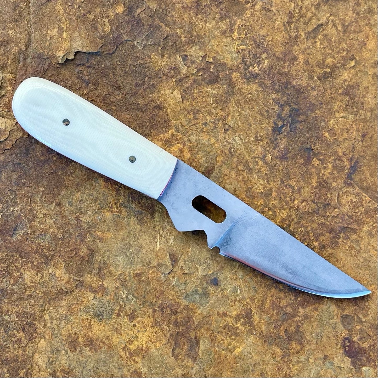 Neck Knife in 440C w/ Ivory G10 & Red Liner