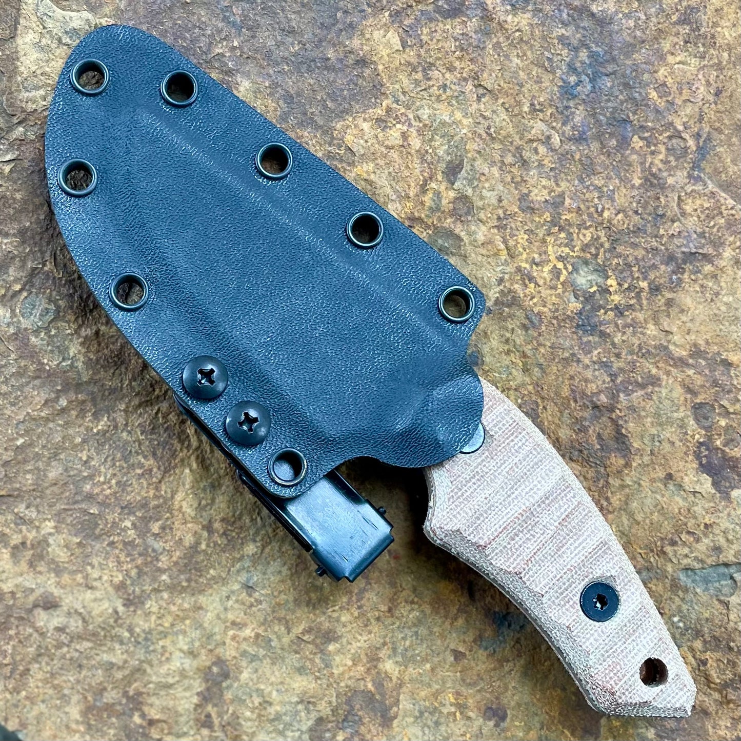 Chupacabra in 80CrV2 Coyote Cerakote/Tan Micarta