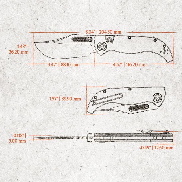 VOSTEED Naga Top Linerlock Raindrop/S35VN