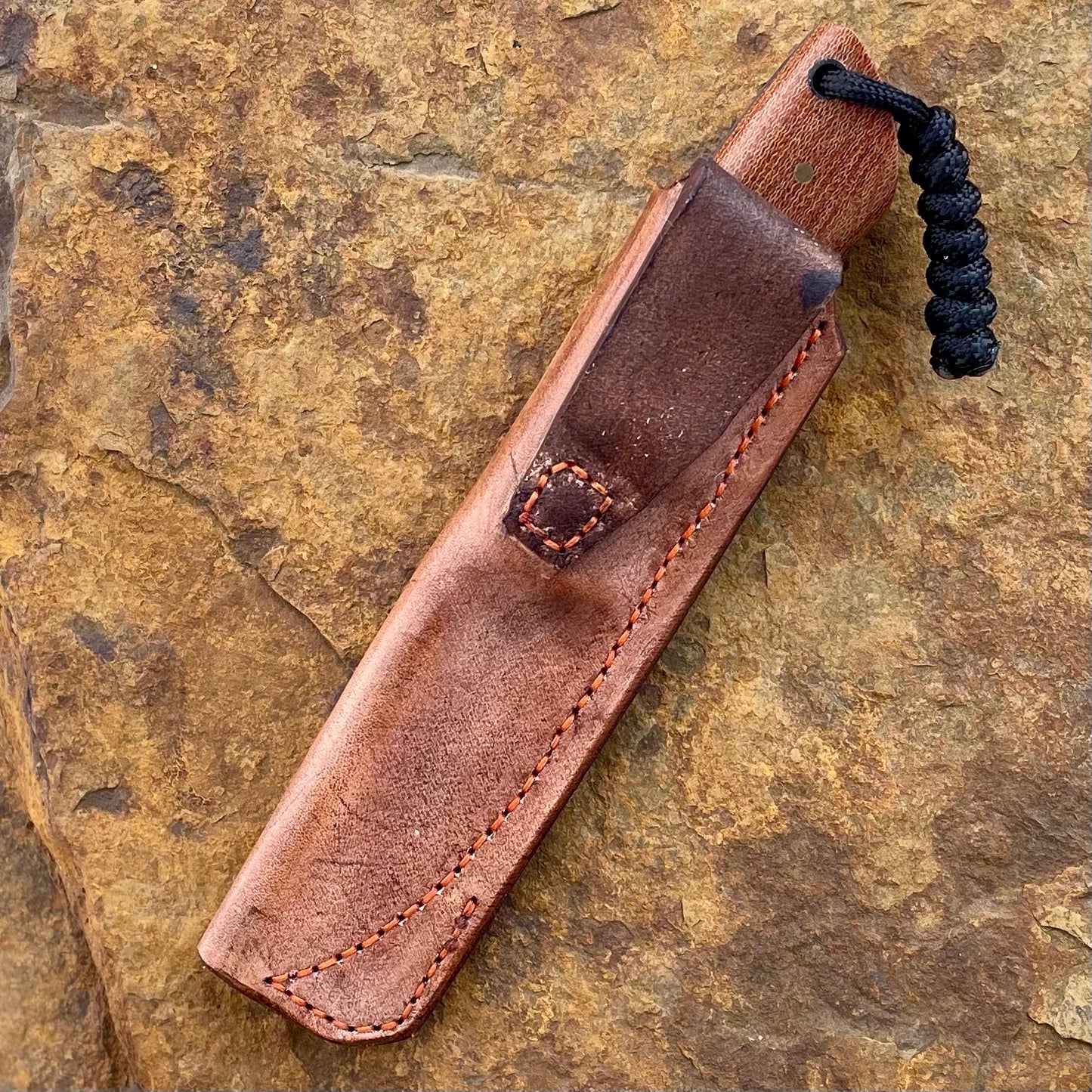 Baby Bowie EDC in D2 w/ Natural Crosscut Micarta