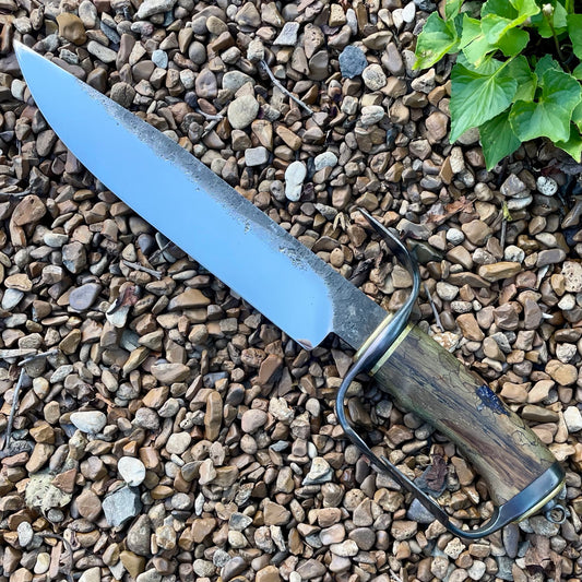 Leaf Bowie in 80CrV2 w/ Spalted Hackberry