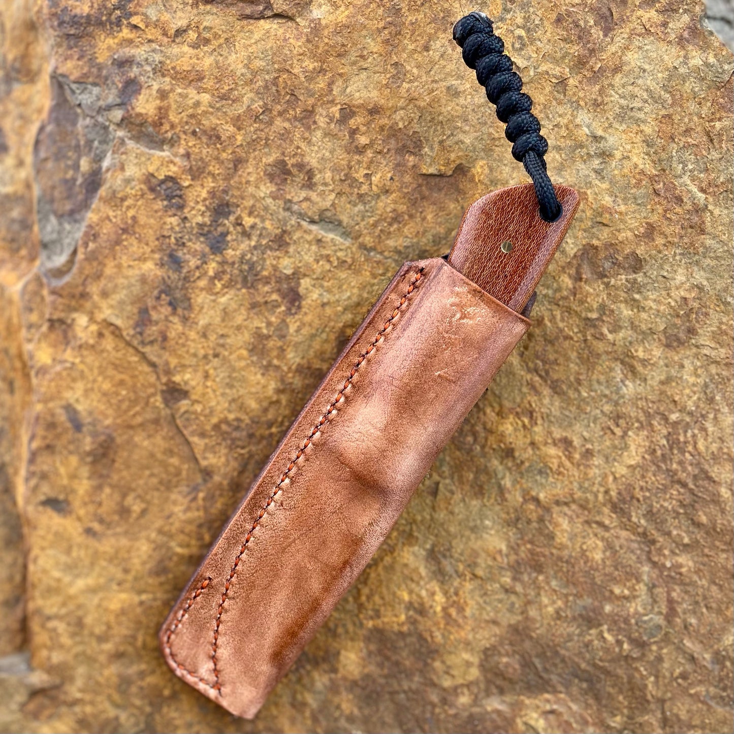 Baby Bowie EDC in D2 w/ Natural Crosscut Micarta