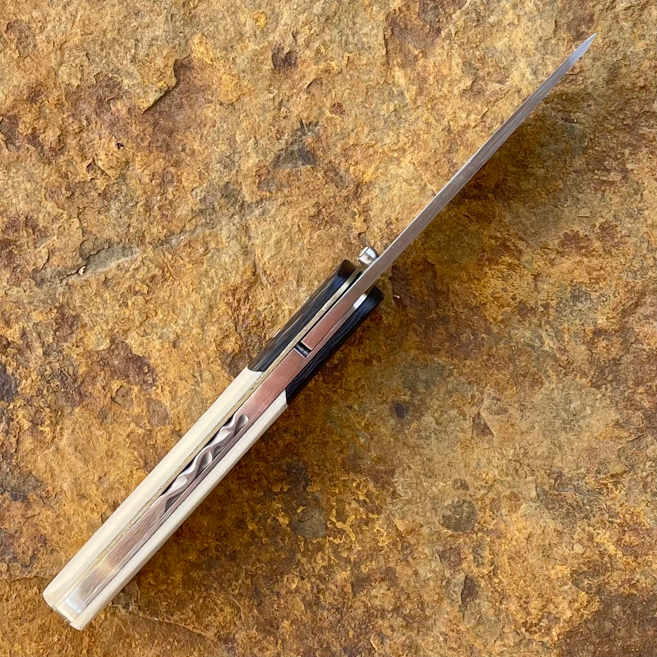 EDC Linerlock in 440C w/ Carbon Fiber & Ivory G10