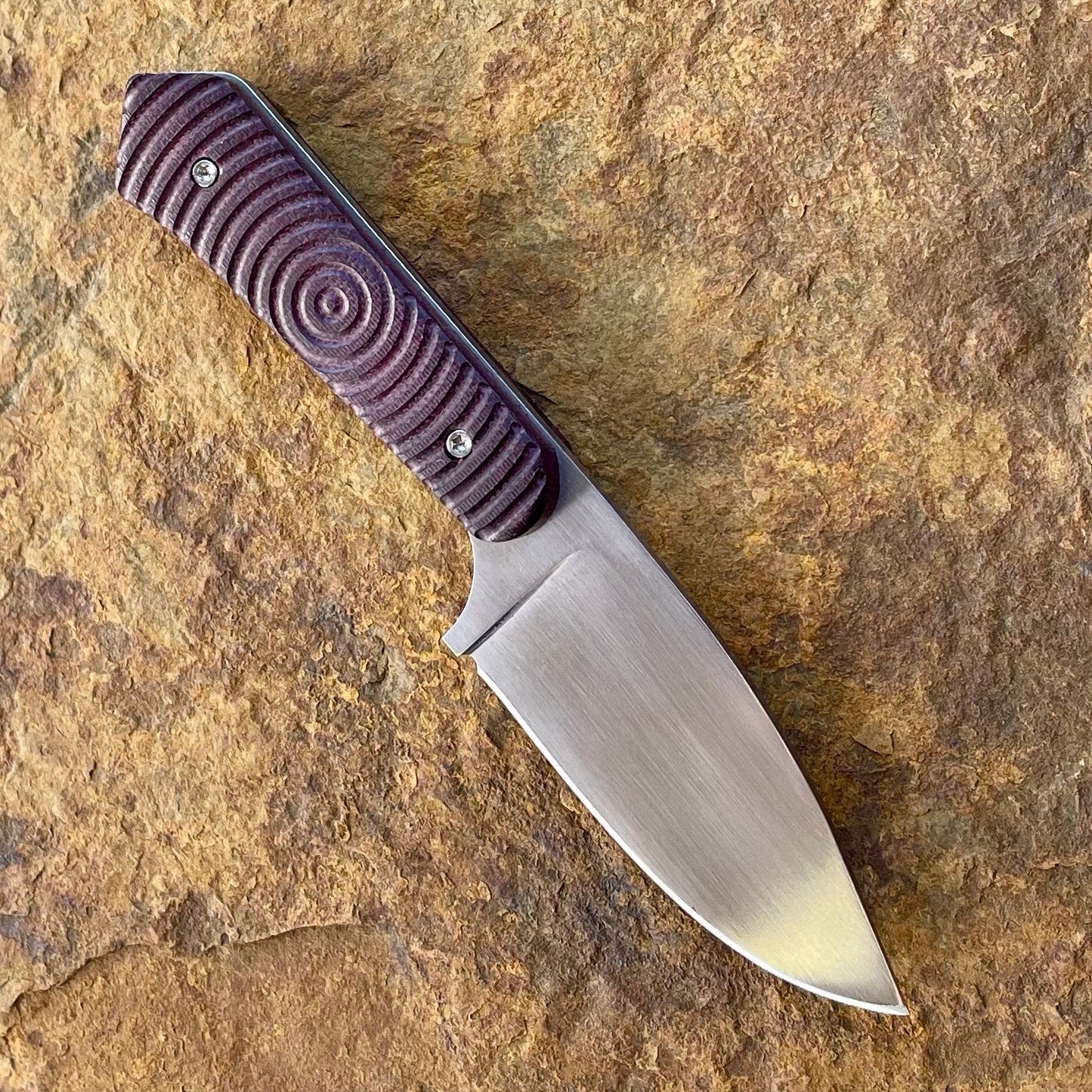 Side Kick EDC in 80CrV2 w/ Maroon Micarta
